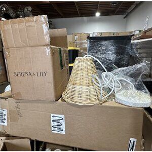 Serena & Lily Santa Barbara Rattan Wicker Weave Petite Pendant-Natural Brown